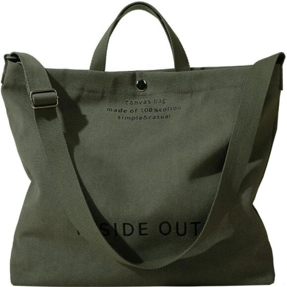 Handbags - Women Canvas Tote Bag Large Handheld Shoulder Crossbody Work Travel